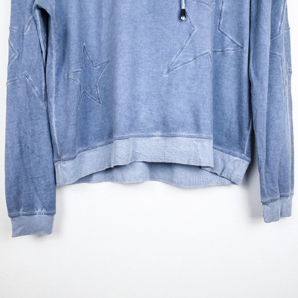 Grey & Gray Blue Star Embroidered Hooded Top - Picture 6 of 8